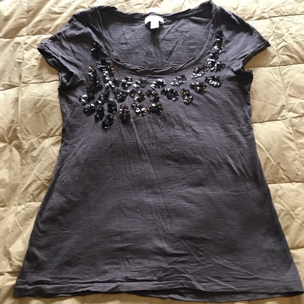 Ann Taylor Loft medium cotton shirt with sequins